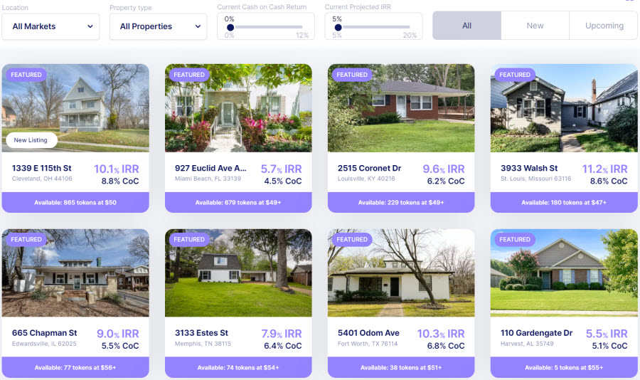 real estate crowdfunding platform Lofty dashboard